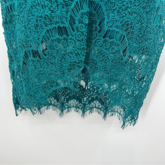 Free People Intimately Peek A Boo Lace Cap Sleeve Overlay Midi Sheath Slip Dress - Picture 4 of 15